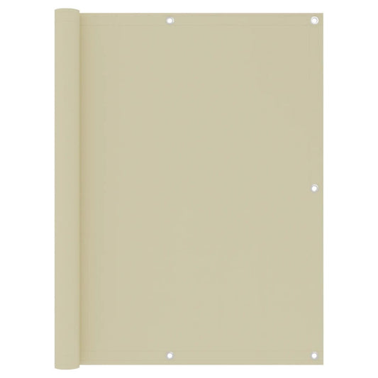 Balkon-Sichtschutz Creme 120x600 cm Oxford-Gewebe