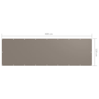 Balkon-Sichtschutz Taupe 120x400 cm Oxford-Gewebe