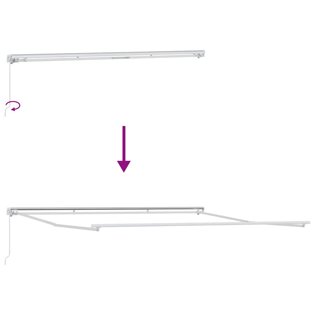 Markise Weiß 4,5 × 3,5 m Metall
