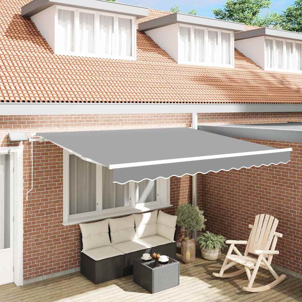 Markise mit Weiß 3 x 2,5 m Metall