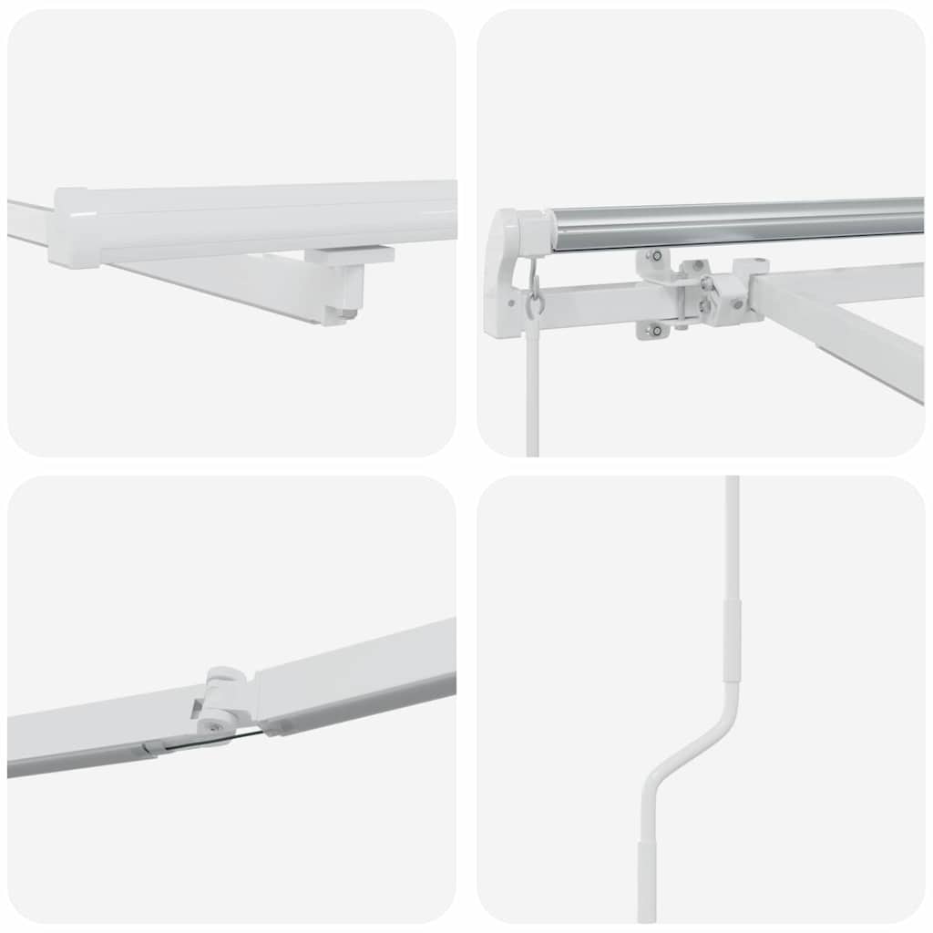 Markise mit Weiß 4,5 × 3,5 m Metall