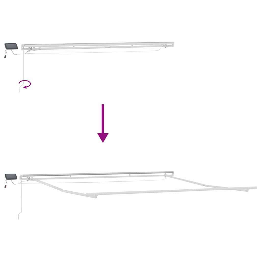 Markise mit Weiß 4,5 × 3,5 m Metall
