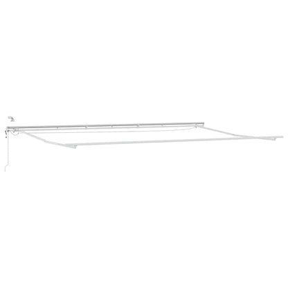 Markise mit Weiß 6 × 3,5 m Metall