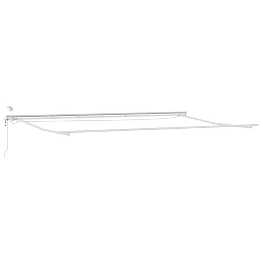 Markise mit Weiß 6 × 3,5 m Metall
