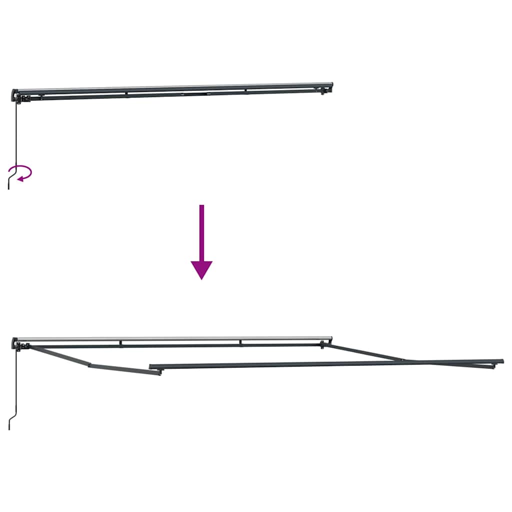 Markise Anthrazit 5 × 3,5 m Metall