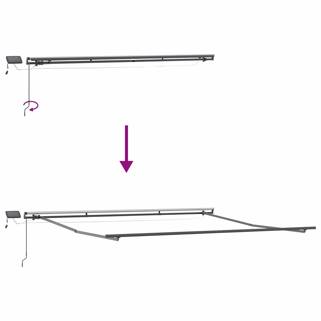 Markise mit Anthrazit 5 × 3,5 m Metall