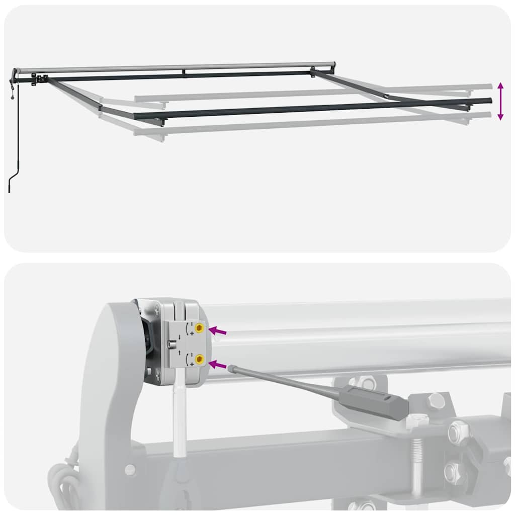Markise Anthrazit 3 x 2,5 m Metall