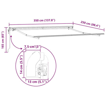 Markise Anthrazit 3,5 x 2,5 m Metall