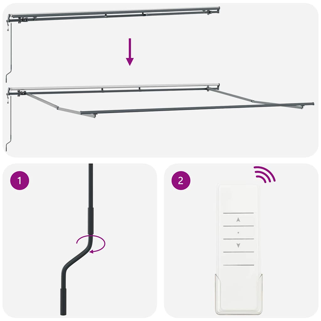 Markise Anthrazit 4,5 × 3 m Metall