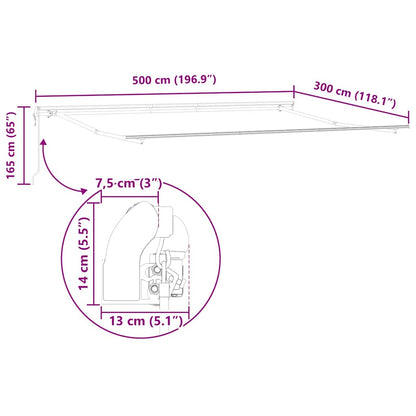 Markise Anthrazit 5 x 3 m Metall
