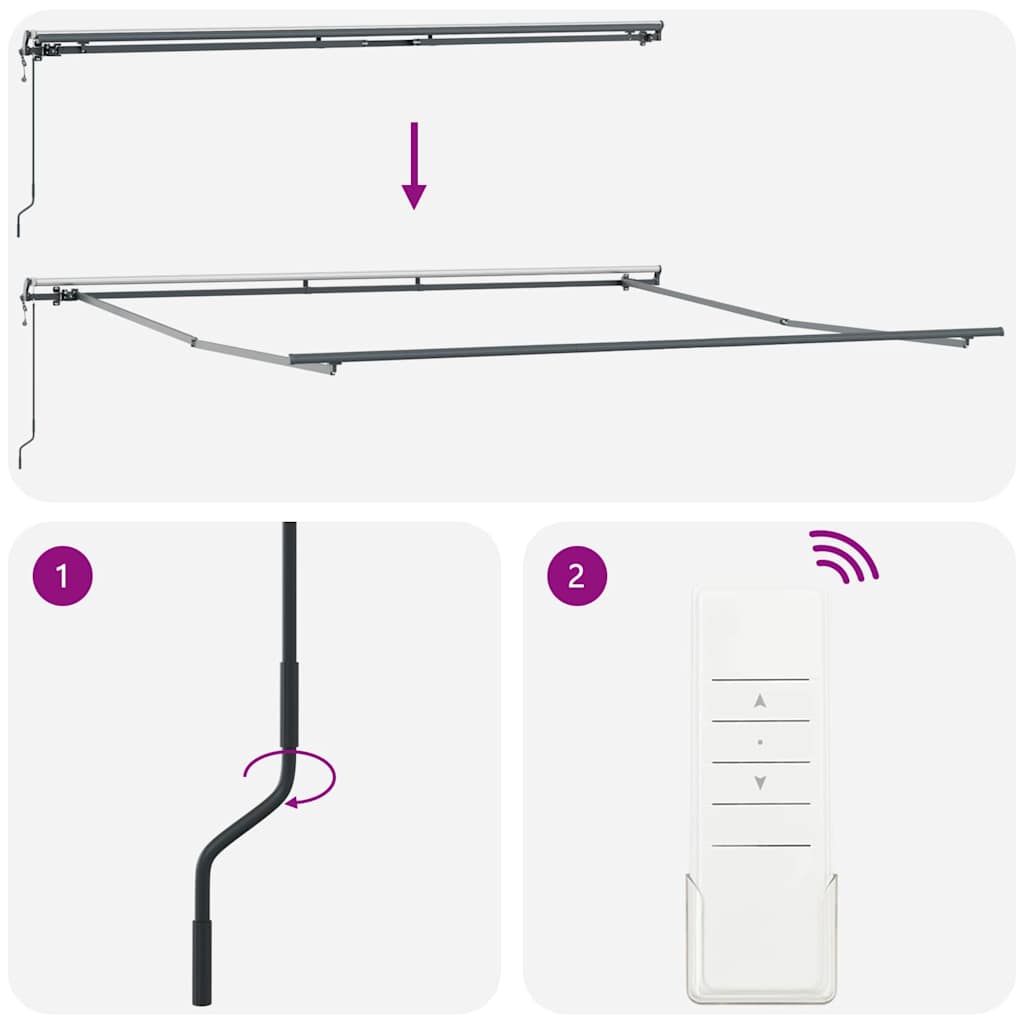 Markise Anthrazit 4,5 × 3,5 m Metall