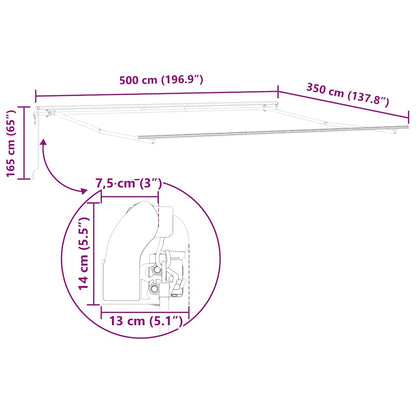 Markise Anthrazit 5 × 3,5 m Metall
