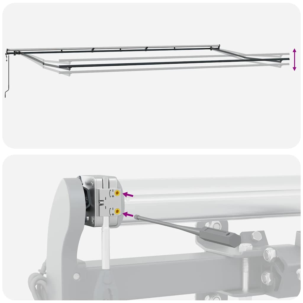 Markise Anthrazit 6 × 3,5 m Metall