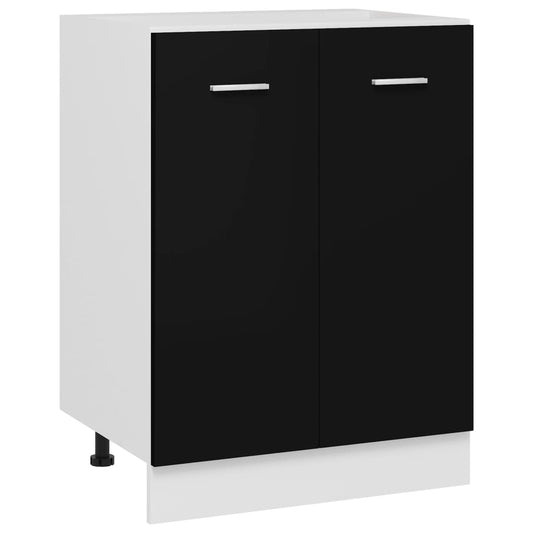 Underskab Sort 60x46x81,5 cm Træ Materiale