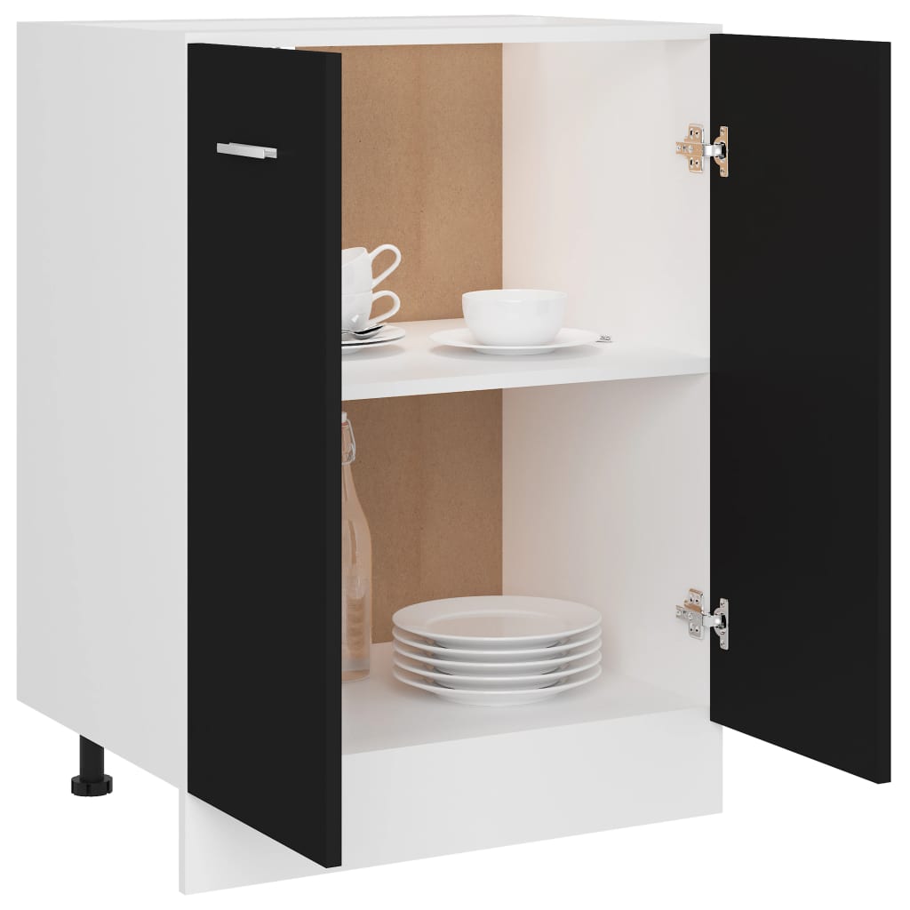Unterschrank Lyon Schwarz 60x46x81,5 cm Holzwerkstoff