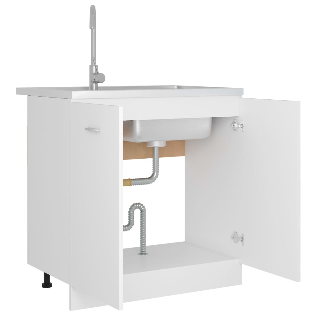 Spülenunterschrank Lyon Weiß 80x46x81,5 cm Holzwerkstoff