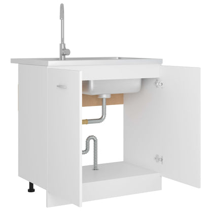 Spülenunterschrank Lyon Weiß 80x46x81,5 cm Holzwerkstoff