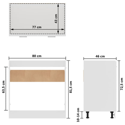 Spülenunterschrank Lyon Weiß 80x46x81,5 cm Holzwerkstoff