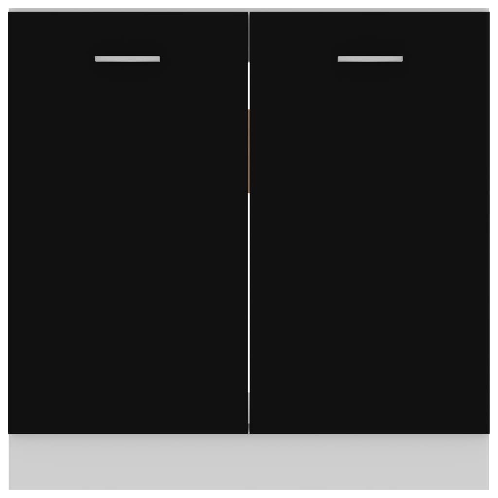 Spülenunterschrank Lyon Schwarz 80x46x81,5 cm Holzwerkstoff