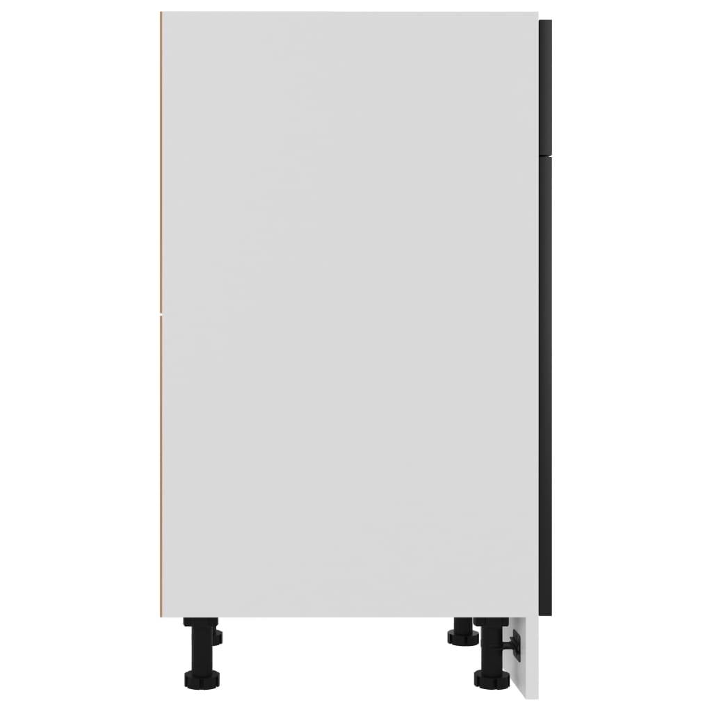 Schubunterschrank Lyon Schwarz 30x46x81,5 cm Holzwerkstoff