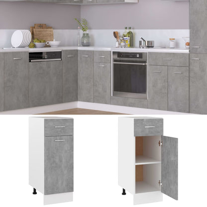 Schubunterschrank Lyon Betongrau 30x46x81,5 cm Holzwerkstoff
