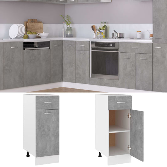 Schubunterschrank Lyon Betongrau 30x46x81,5 cm Holzwerkstoff