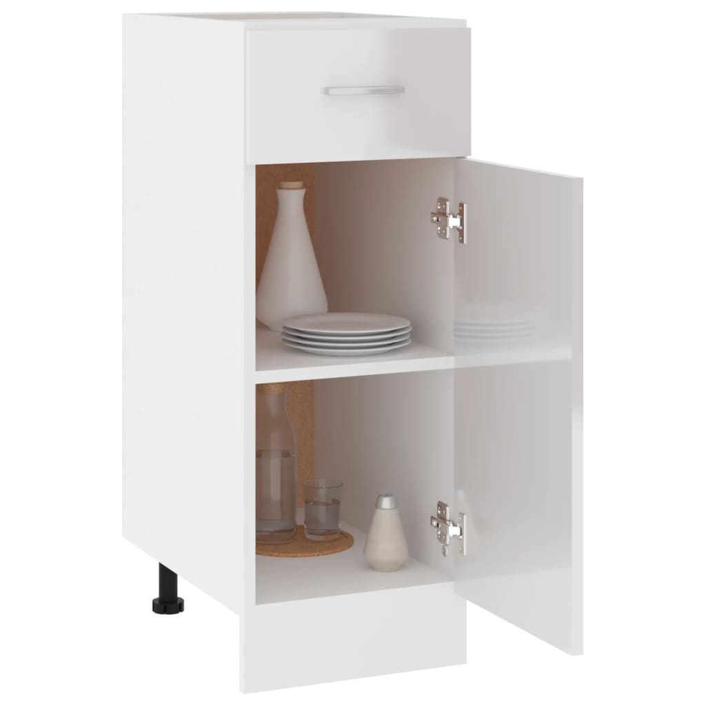 Schubunterschrank Lyon Hochglanz-Weiß 30x46x81,5 cm Holzwerkstoff