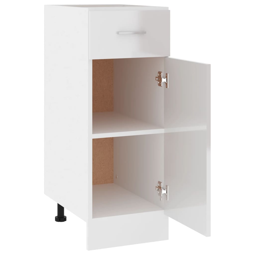Schubunterschrank Lyon Hochglanz-Weiß 30x46x81,5 cm Holzwerkstoff