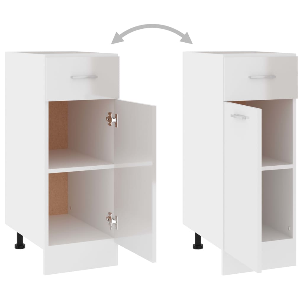 Schubunterschrank Lyon Hochglanz-Weiß 30x46x81,5 cm Holzwerkstoff