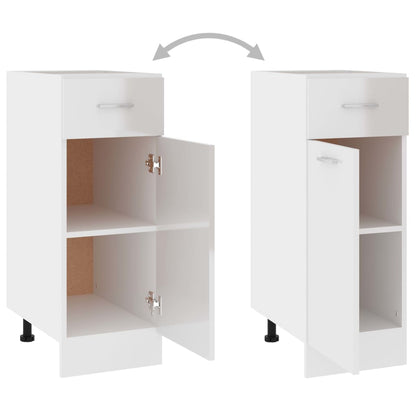 Schubunterschrank Lyon Hochglanz-Weiß 30x46x81,5 cm Holzwerkstoff