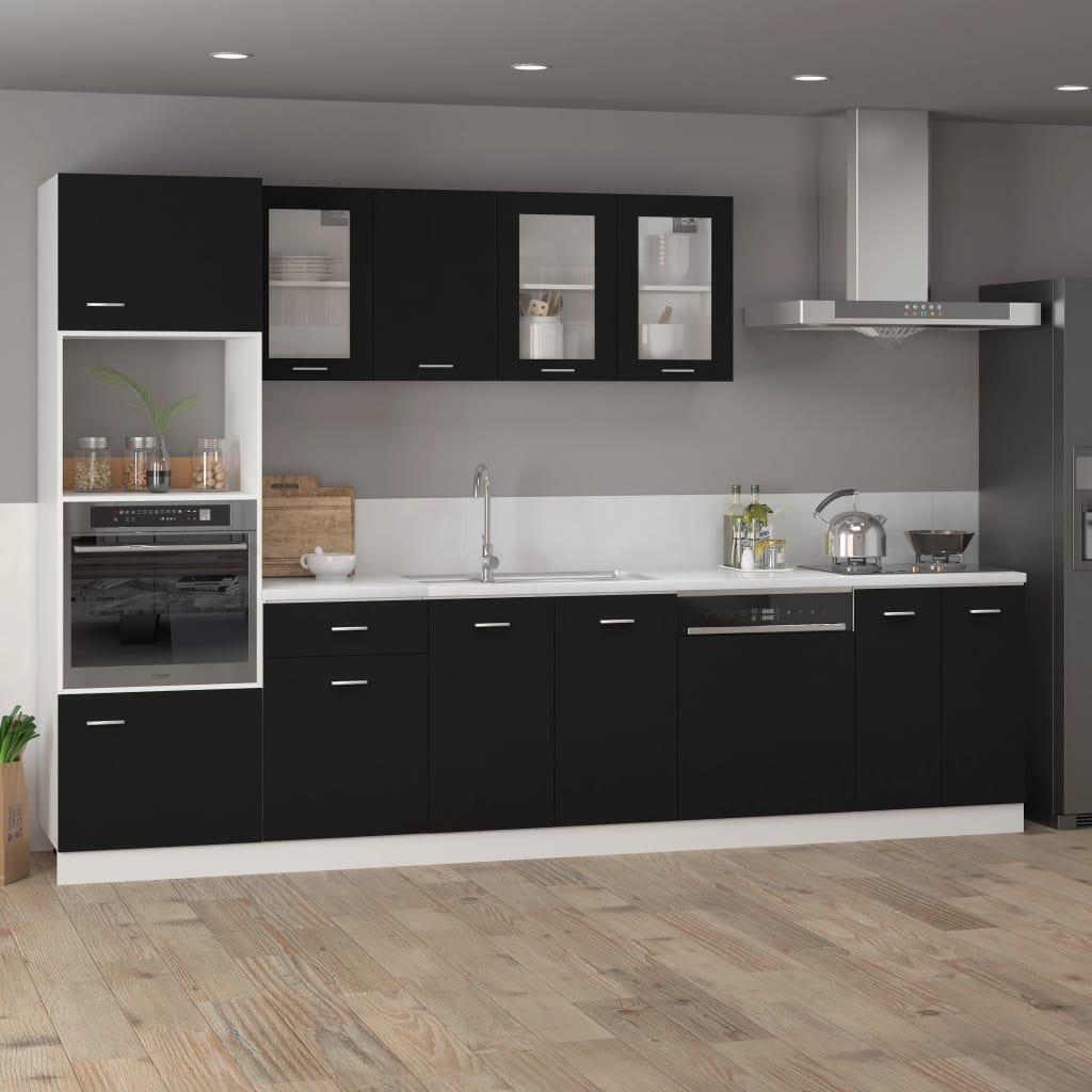 Schubunterschrank Lyon Schwarz 40x46x81,5 cm Holzwerkstoff