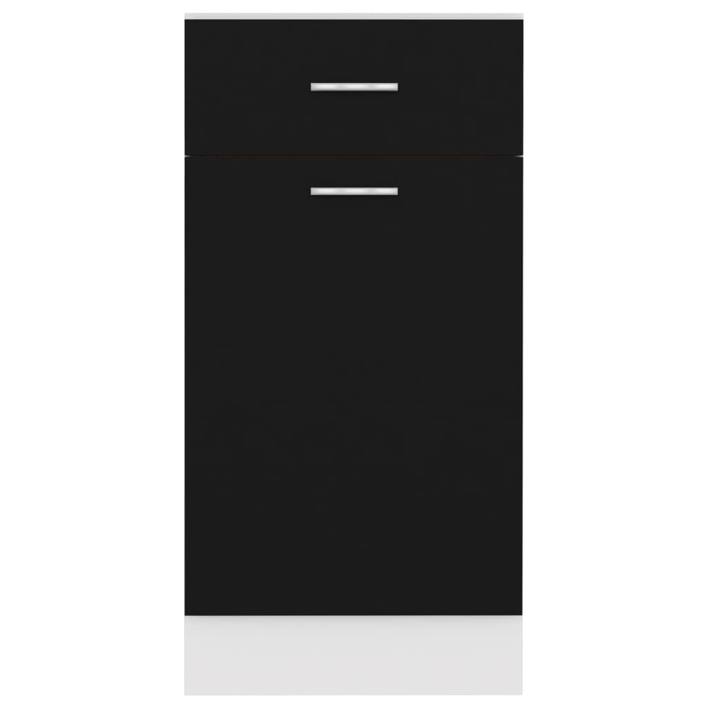 Schubunterschrank Lyon Schwarz 40x46x81,5 cm Holzwerkstoff