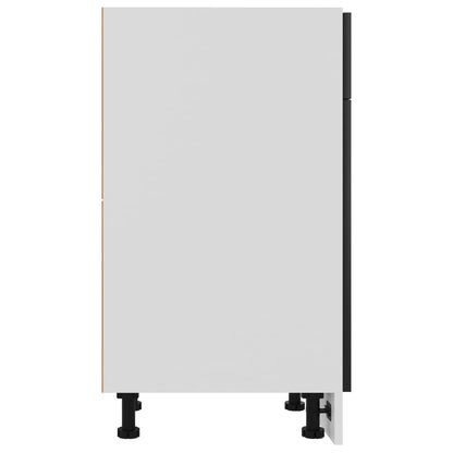 Schubunterschrank Lyon Schwarz 40x46x81,5 cm Holzwerkstoff