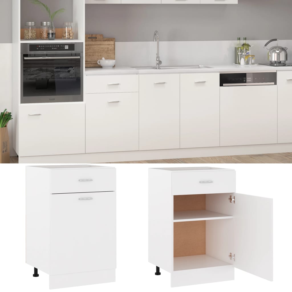 Schubunterschrank Lyon Weiß 50x46x81,5 cm Holzwerkstoff