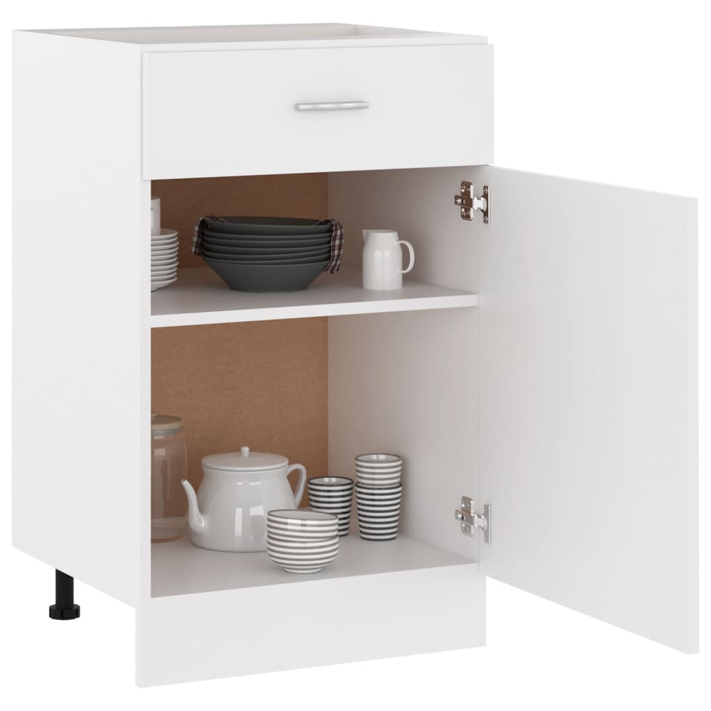 Schubunterschrank Lyon Weiß 50x46x81,5 cm Holzwerkstoff