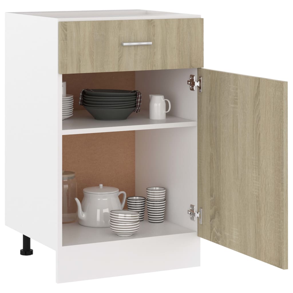 Schubunterschrank Lyon Sonoma-Eiche 50x46x81,5 cm Holzwerkstoff
