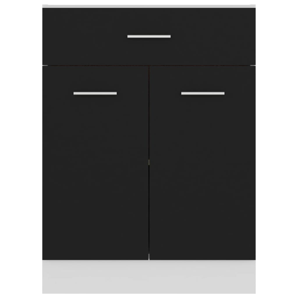 Schubunterschrank Lyon Schwarz 60x46x81,5 cm Holzwerkstoff