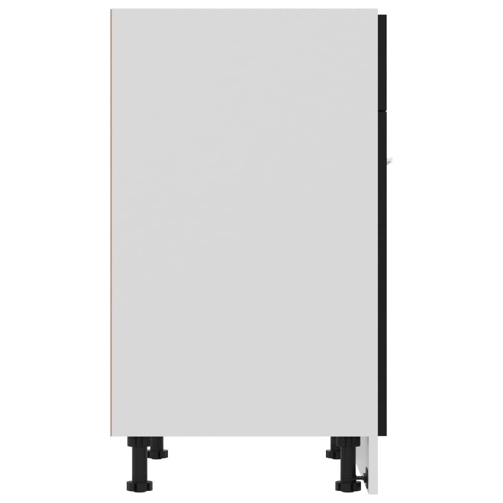 Schubunterschrank Lyon Schwarz 60x46x81,5 cm Holzwerkstoff