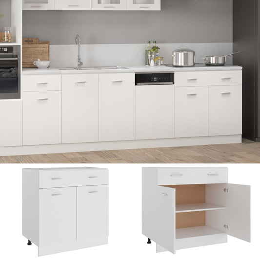Schubunterschrank Lyon Weiß 80x46x81,5 cm Holzwerkstoff
