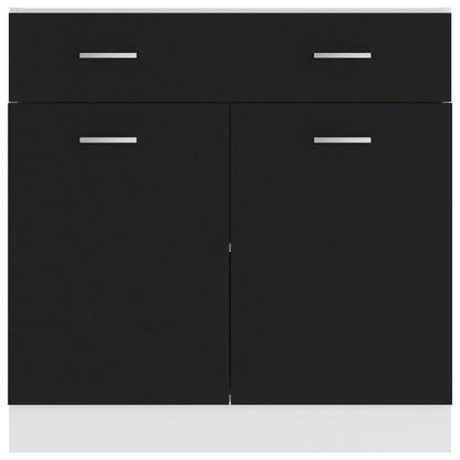 Skuffeskab Sort 80x46x81,5 cm Træ Materiale