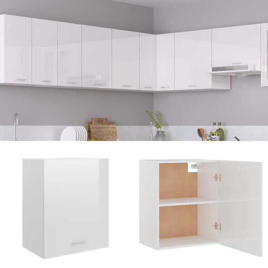 Hängeschrank Lyon Hochglanz-Weiß 50x31x60 cm Holzwerkstoff