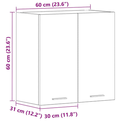 Hängeschrank Lyon Weiß 60x31x60 cm Holzwerkstoff