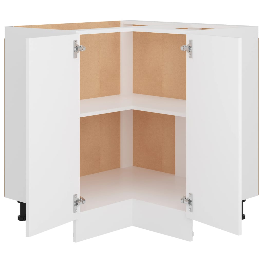 Eckunterschrank Lyon Weiß 75,5x75,5x81,5 cm Holzwerkstoff