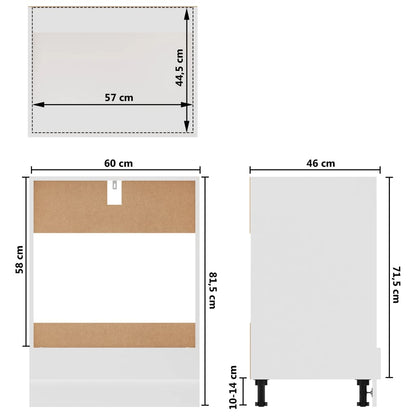 Herdumbauschrank Riga Weiß 60x46x81,5 cm Holzwerkstoff
