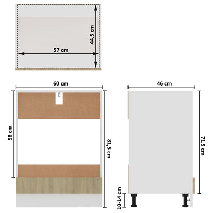 Herdumbauschrank Riga Sonoma-Eiche 60x46x81,5 cm Holzwerkstoff