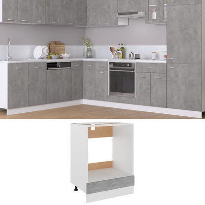 Herdumbauschrank Lyon Betongrau 60x46x81,5 cm Holzwerkstoff