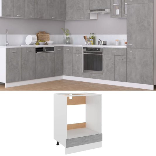 Herdumbauschrank Riga Betongrau 60x46x81,5 cm Holzwerkstoff