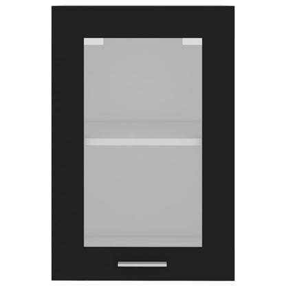Hängeglasschrank Lyon Schwarz 40x31x60 cm Holzwerkstoff