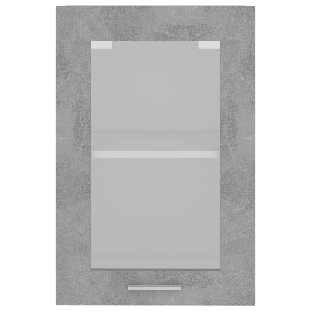 Hængende glasskab betongrå 40x31x60 cm træmateriale