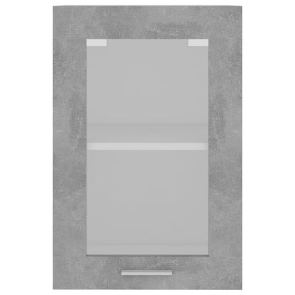 Hængende glasskab betongrå 40x31x60 cm træmateriale